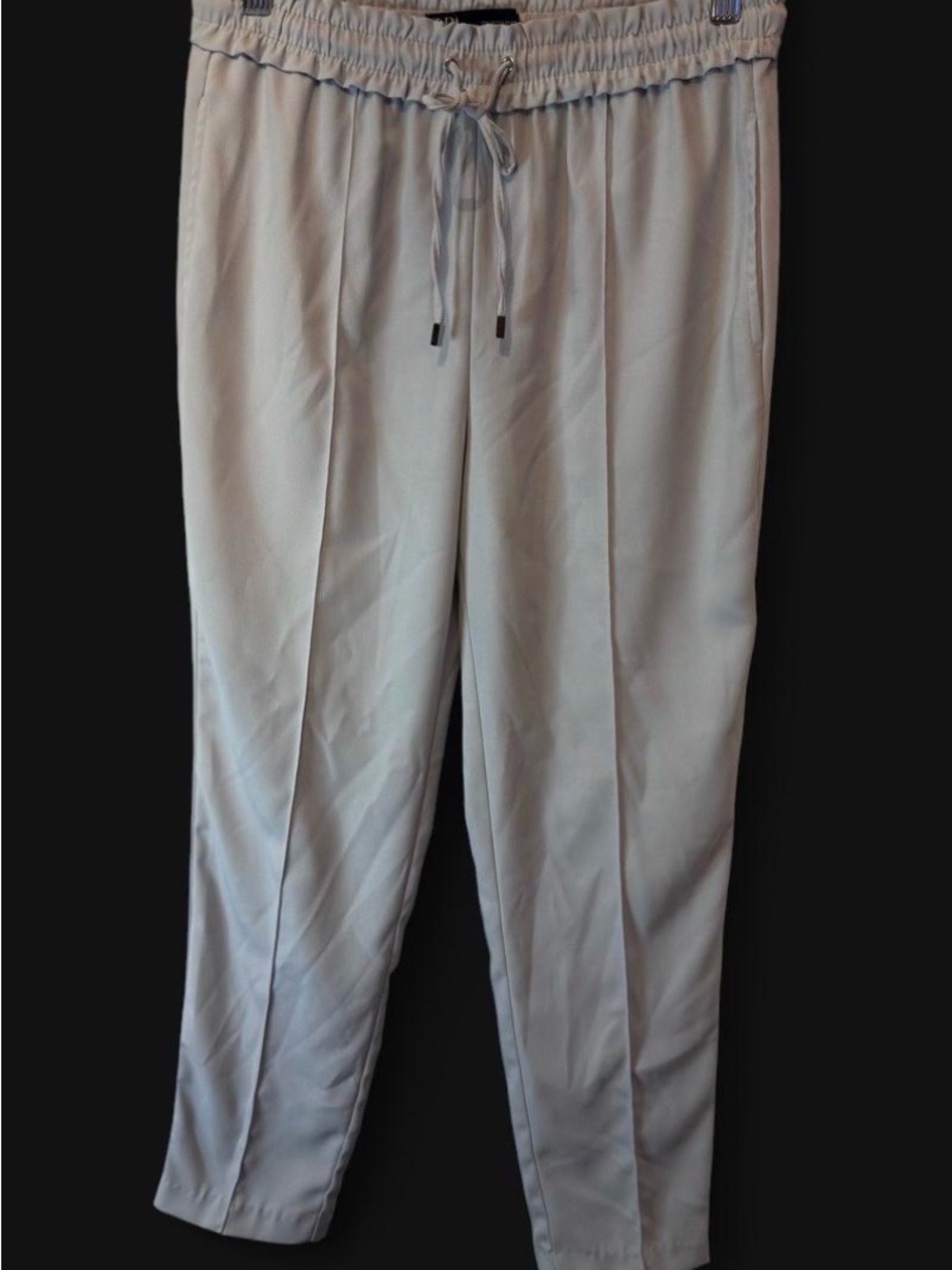 Zara Light Gray Drawstring Tapered Trousers
